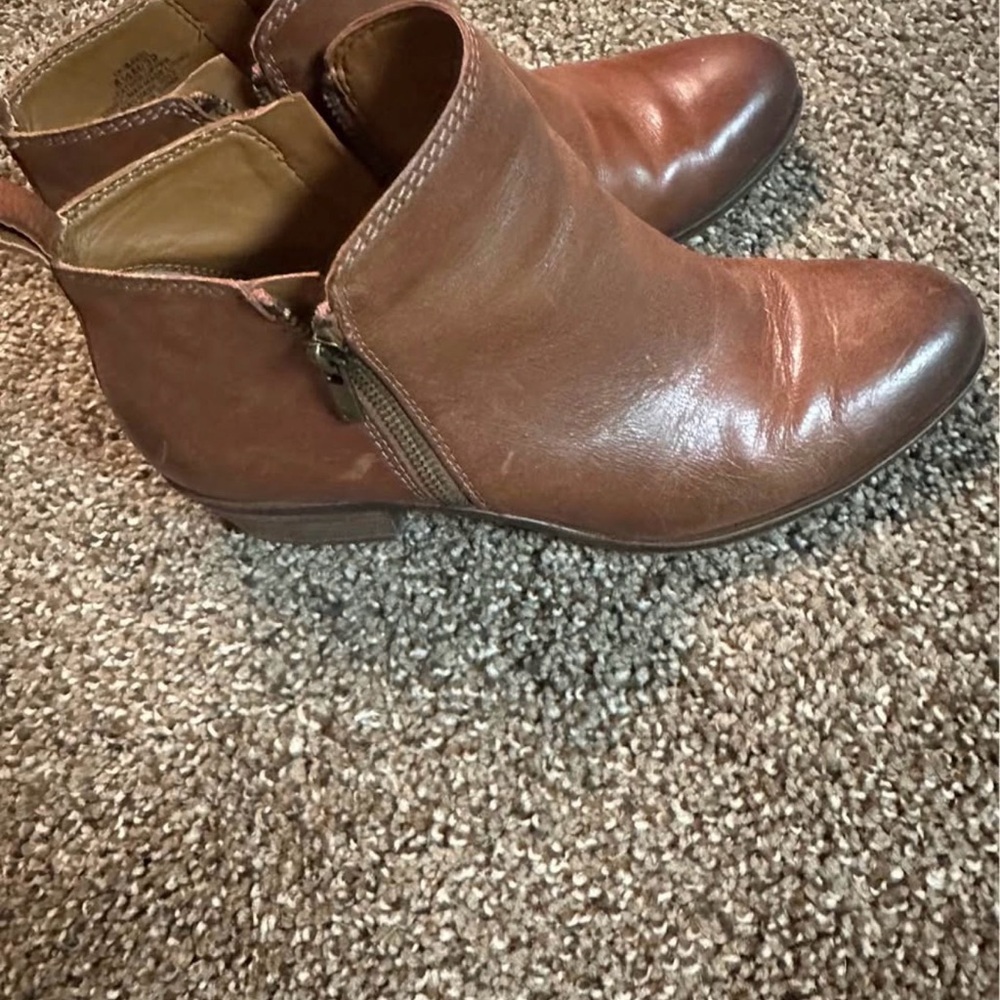Brown Leather Lucky Brand Ankle Boots